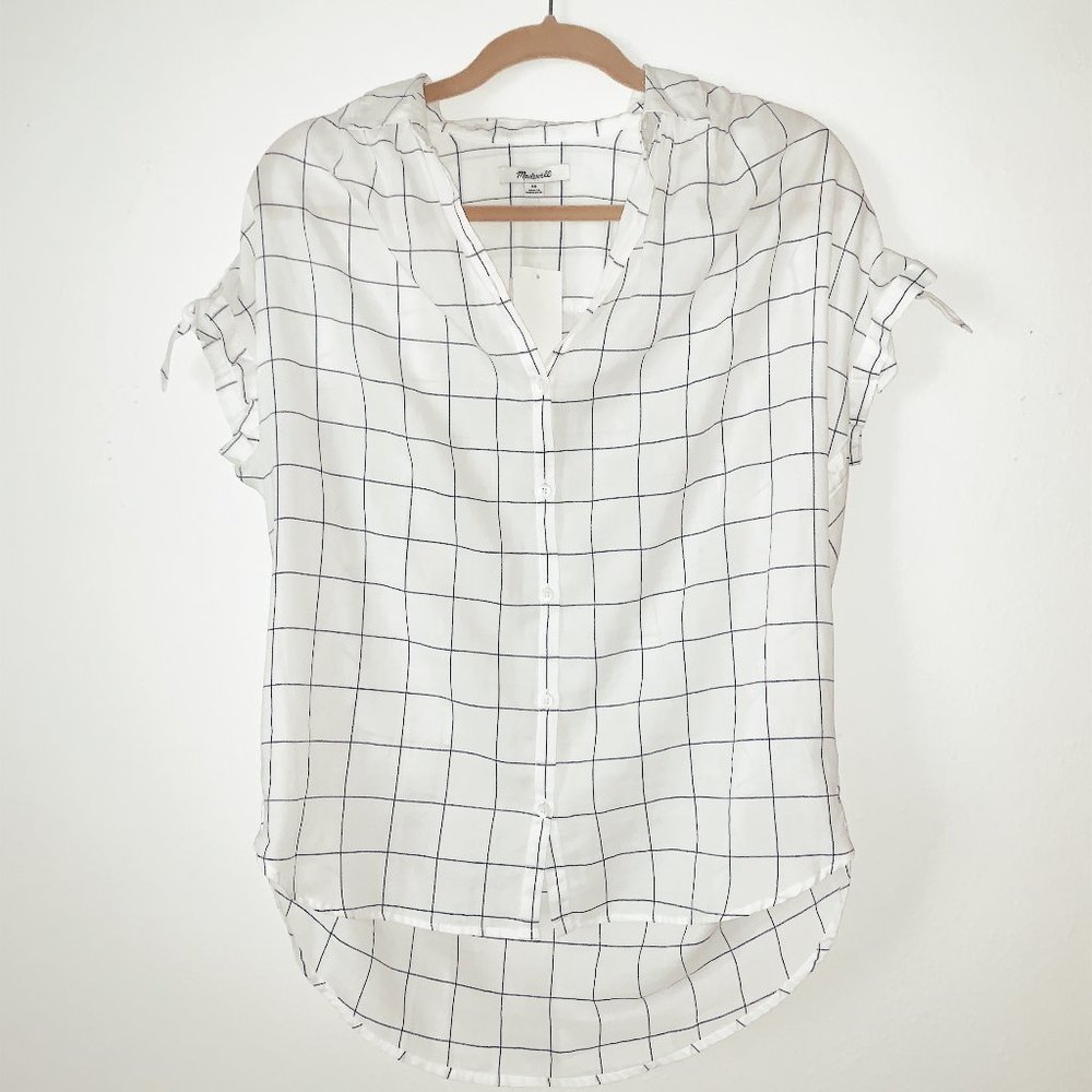 Madewell Central Tie Sleeve Alpha Blue top